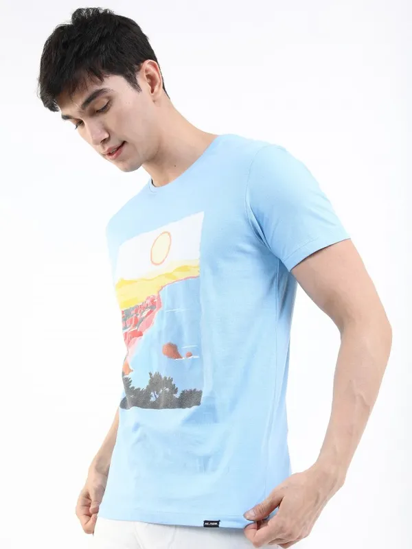 Men Printed Round Neck T-shirt