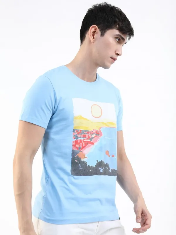 Men Printed Round Neck T-shirt