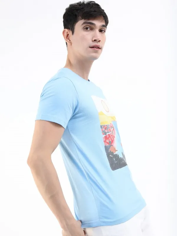 Men Printed Round Neck T-shirt