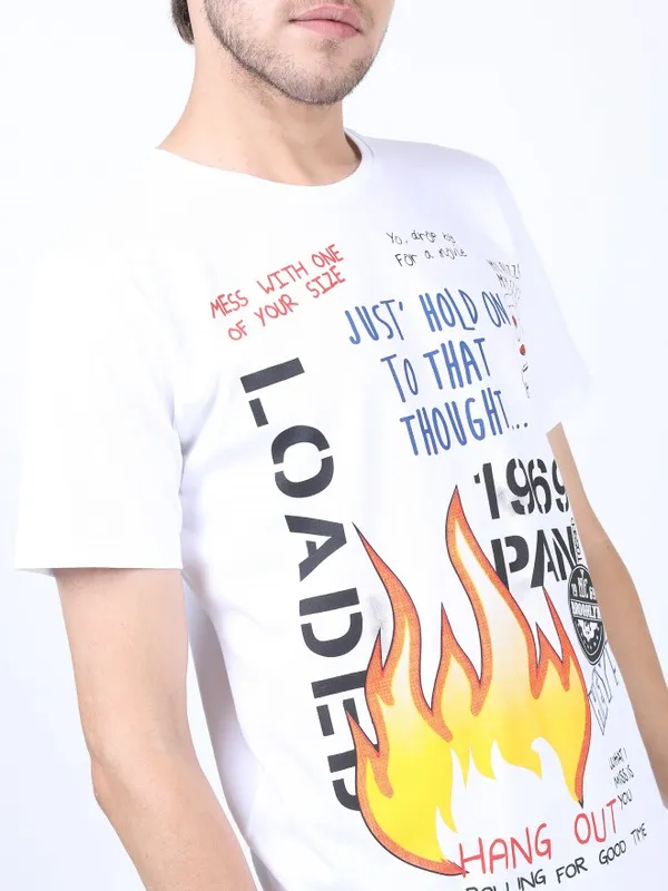 Men Printed Round Neck T-shirt