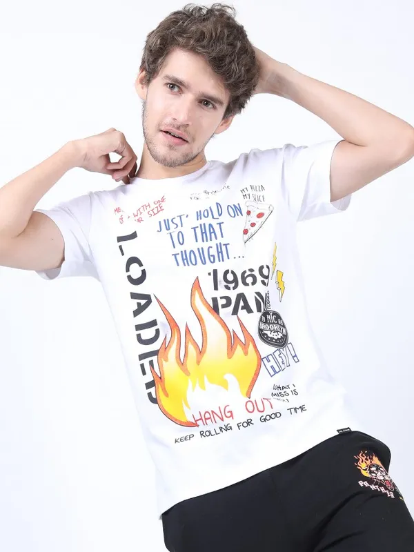 Men Printed Round Neck T-shirt