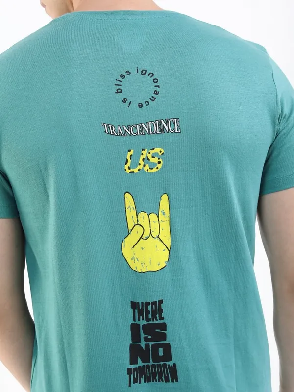 Men Printed Round Neck T-shirt