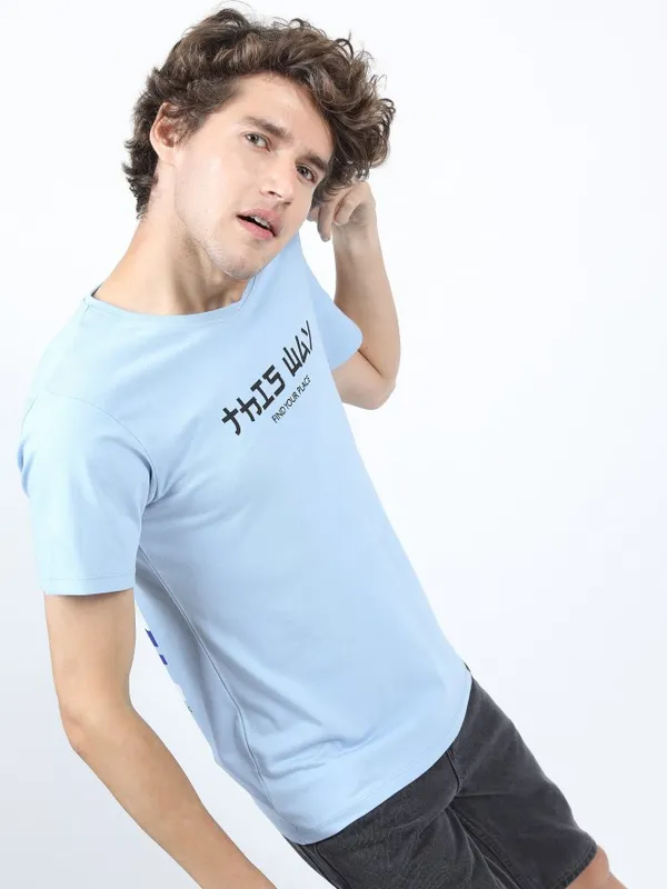 Men Printed Round Neck T-shirt