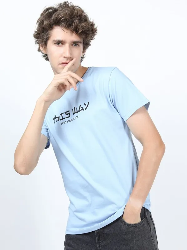 Men Printed Round Neck T-shirt