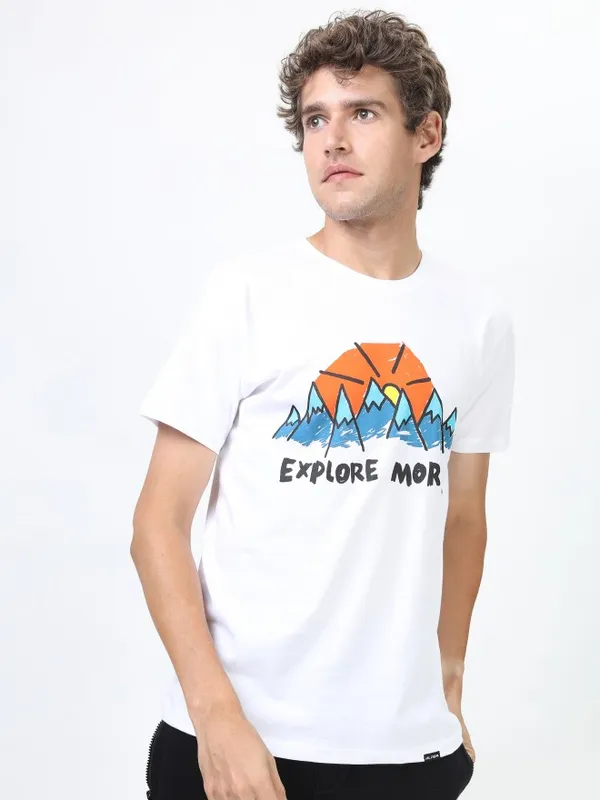 Men Printed Round Neck T-shirt