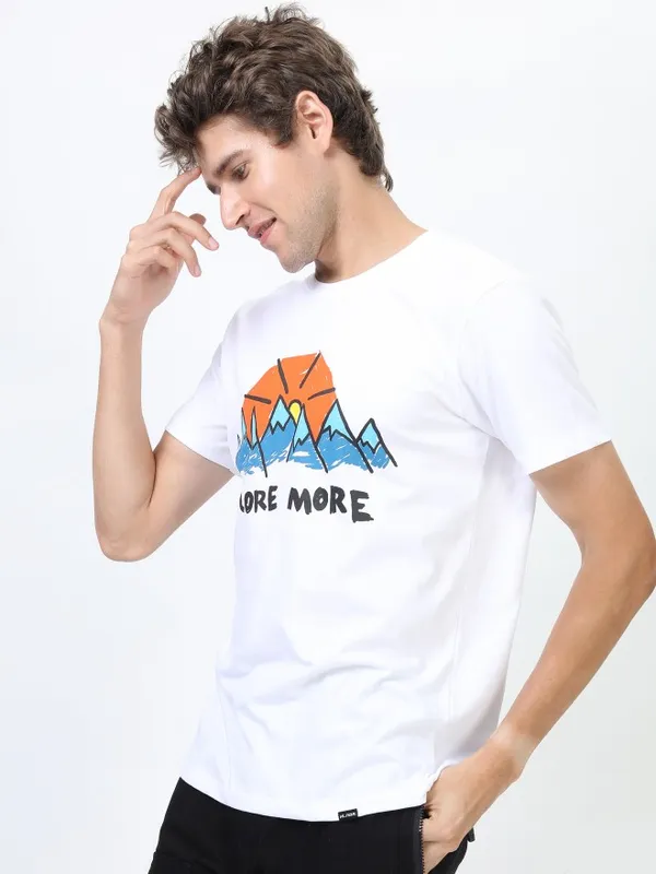 Men Printed Round Neck T-shirt