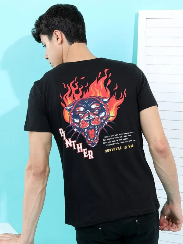 Men Printed Round Neck T-shirt