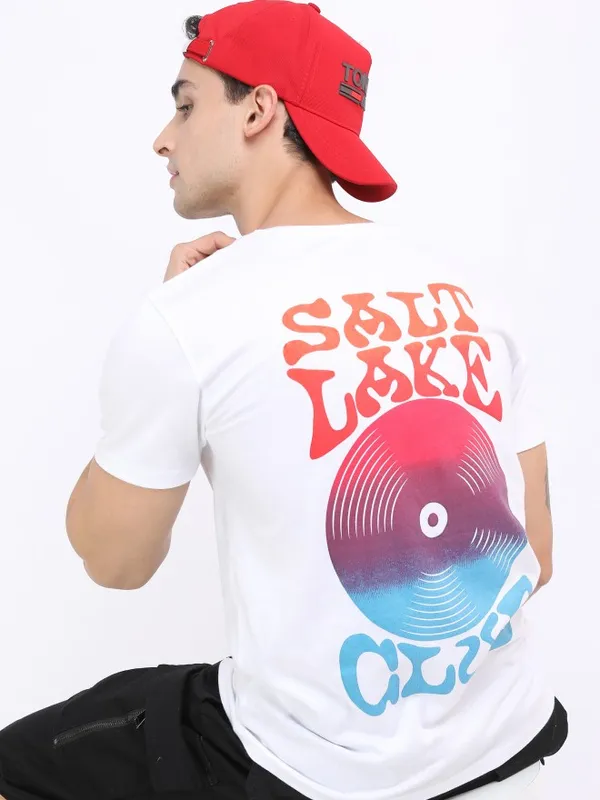 Highlander Men White Printed Round Neck T-Shirts