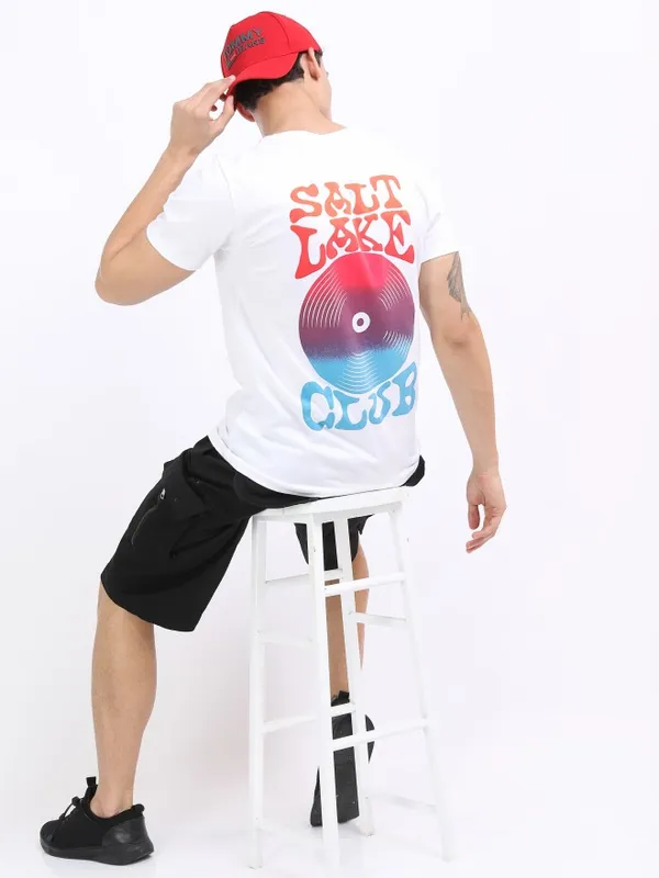  Highlander Men White Printed Round Neck T-Shirts