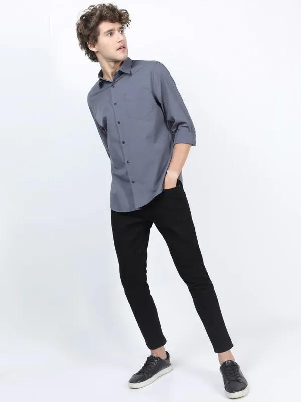  Highlander Men Blue Printed Slim Fit Casual Shirts