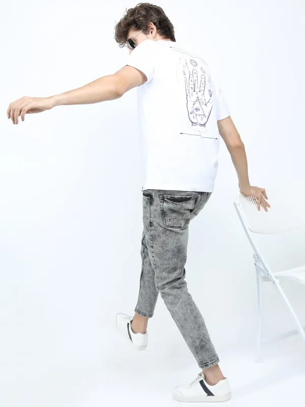  Locomotive Men White Printed Round Neck T-Shirts
