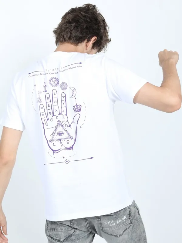  Locomotive Men White Printed Round Neck T-Shirts
