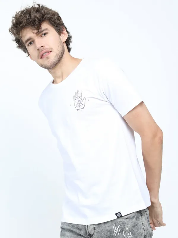  Locomotive Men White Printed Round Neck T-Shirts