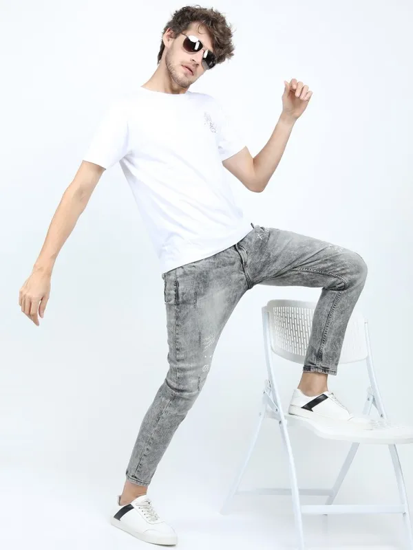  Locomotive Men White Printed Round Neck T-Shirts