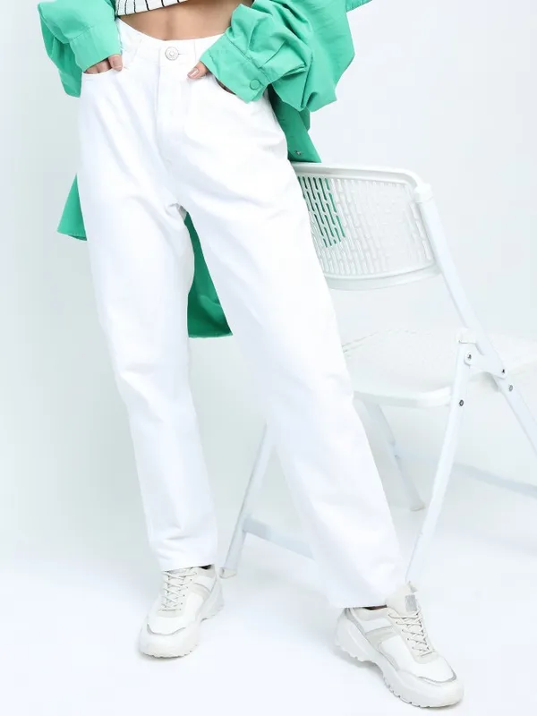  Tokyo Talkies Women White Regular Fit Clean Look Jeans