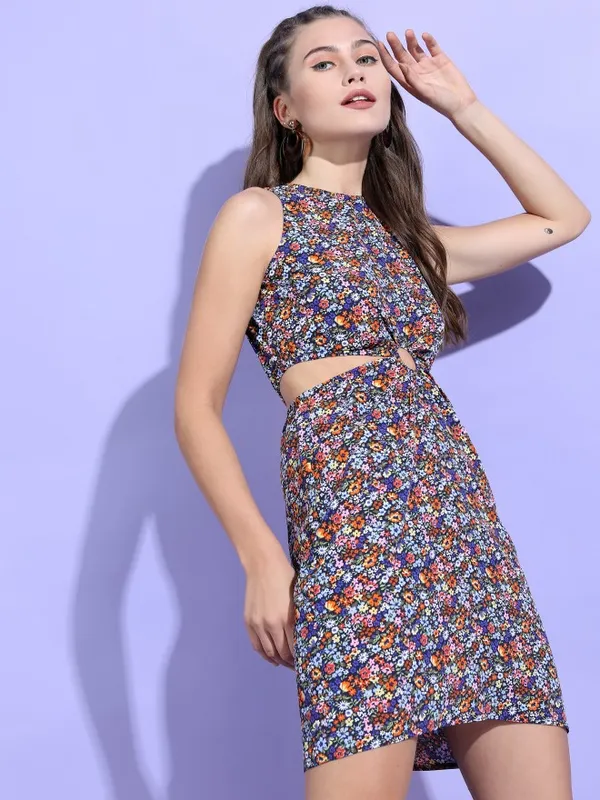 Printed Fit & Flare Dress