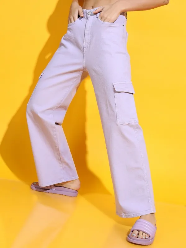  Tokyo Talkies Women Lavender Regular Fit Clean Look Jeans