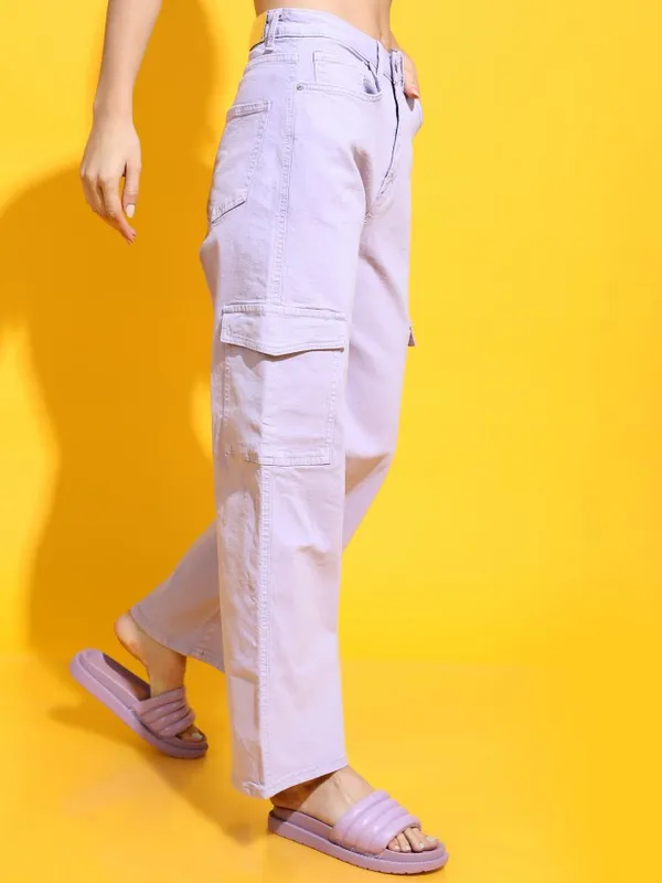  Tokyo Talkies Women Lavender Regular Fit Clean Look Jeans