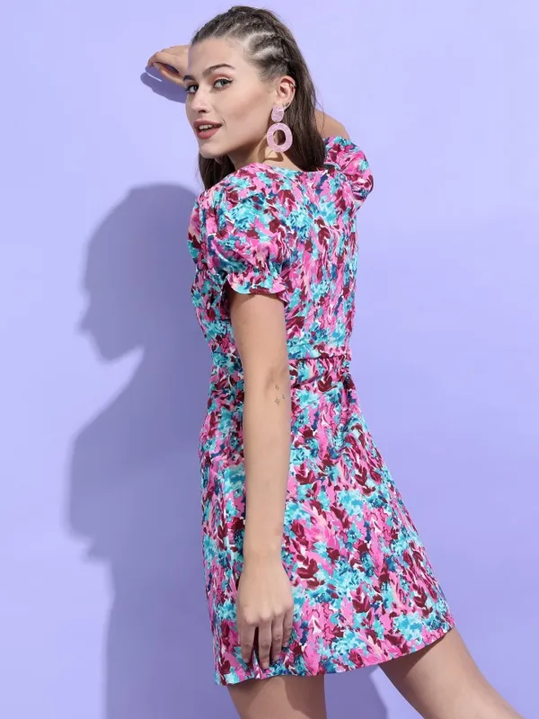 Printed Fit & Flare Dress