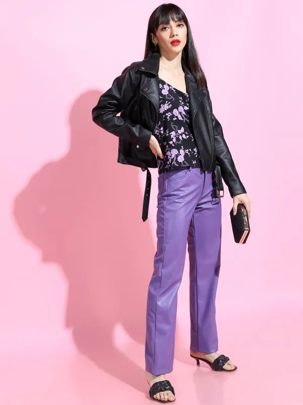  Tokyo Talkies Women Black Printed Regular Tops