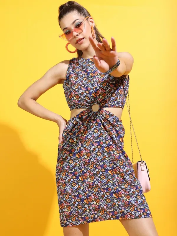 Printed A-Line Dress