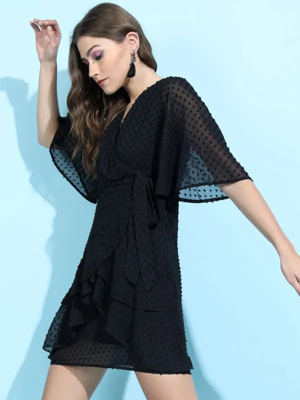 Solid Fit & Flare Dress