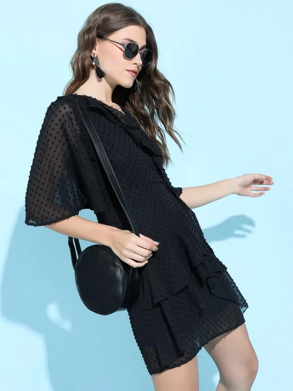 Solid Fit & Flare Dress