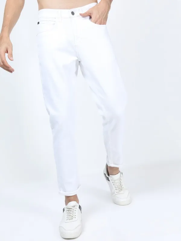  Ketch Men White Tapered Fit Clean Look Jeans