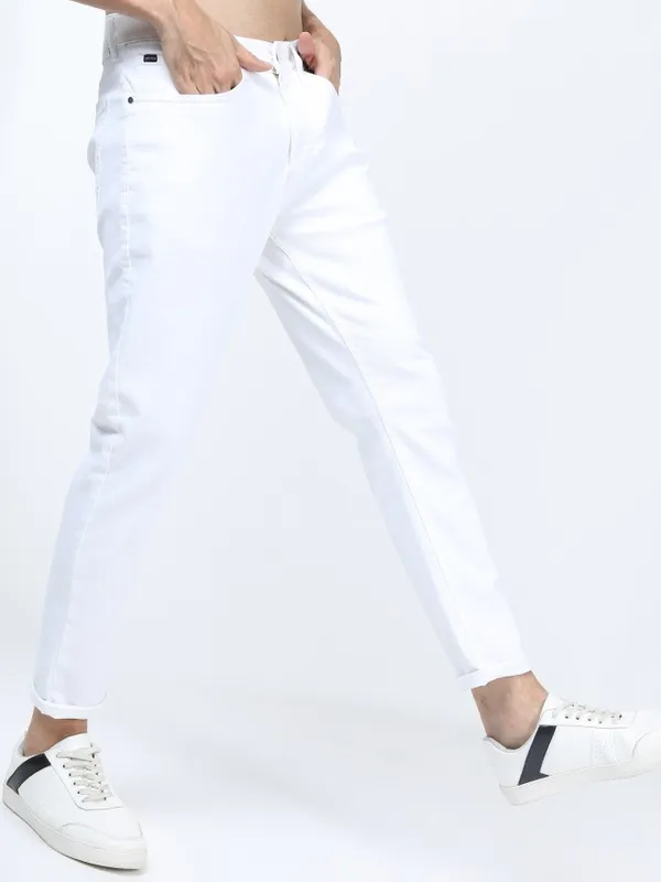  Ketch Men White Tapered Fit Clean Look Jeans