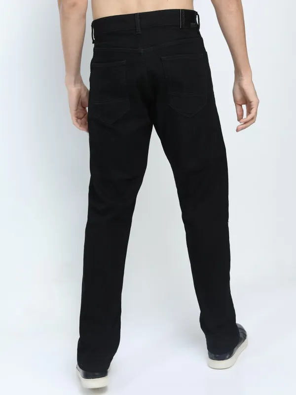  Highlander Men Black Straight Fit Clean Look Jeans