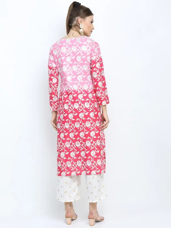  Vishudh Women Pink Printed Kurta Sets