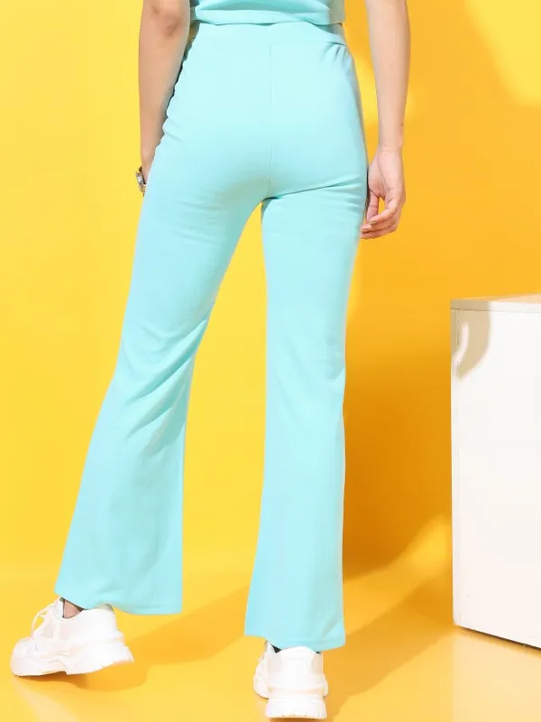 Solid Flared Fit Trousers