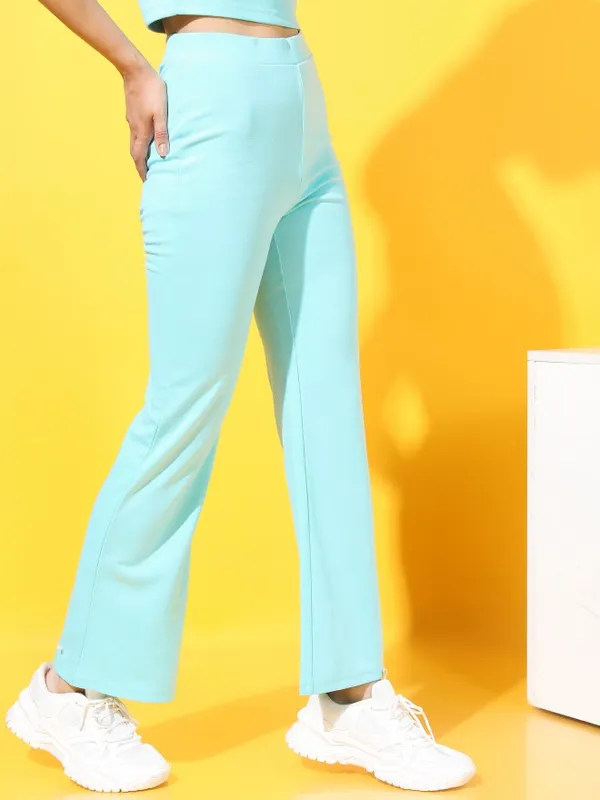 Solid Flared Fit Trousers