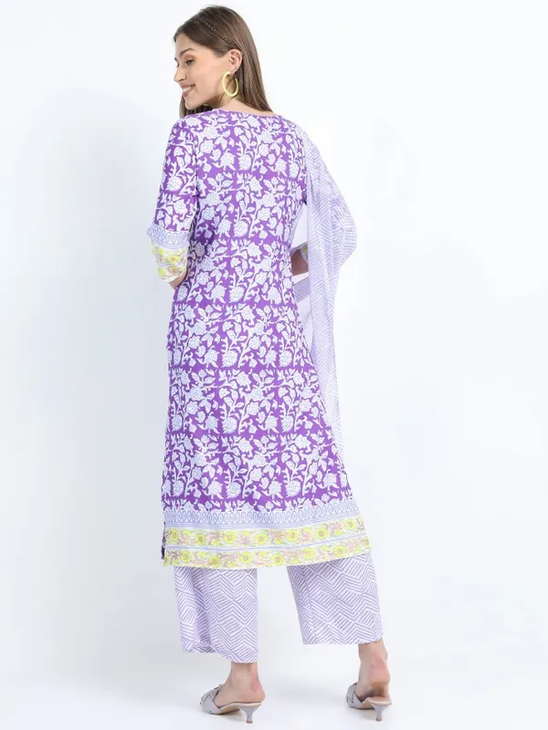  Vishudh Women Mauve Printed Kurta Sets