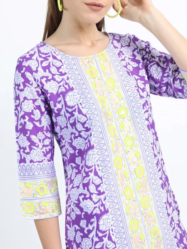  Vishudh Women Mauve Printed Kurta Sets