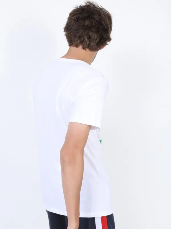  Ketch Men White Printed Round Neck T-Shirts