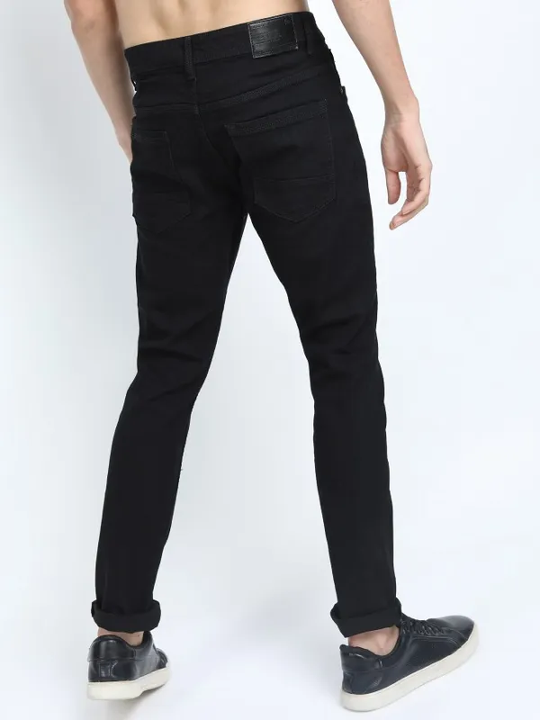  Locomotive Men Black Slim Fit Clean Look Jeans
