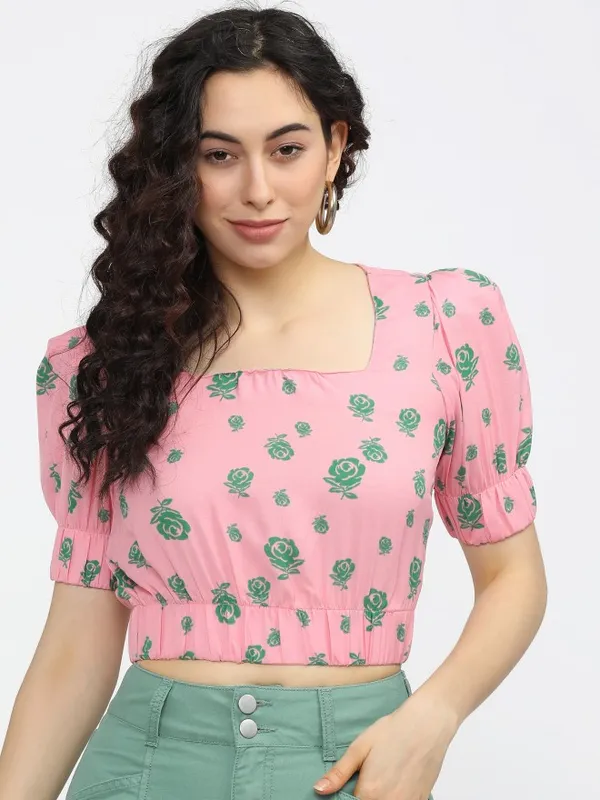  Tokyo Talkies Women Pink Printed Regular Tops