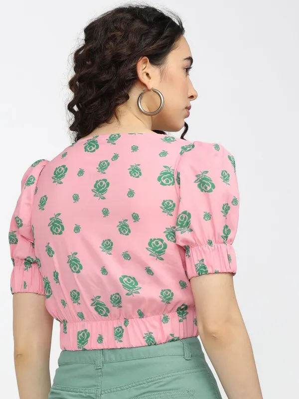  Tokyo Talkies Women Pink Printed Regular Tops