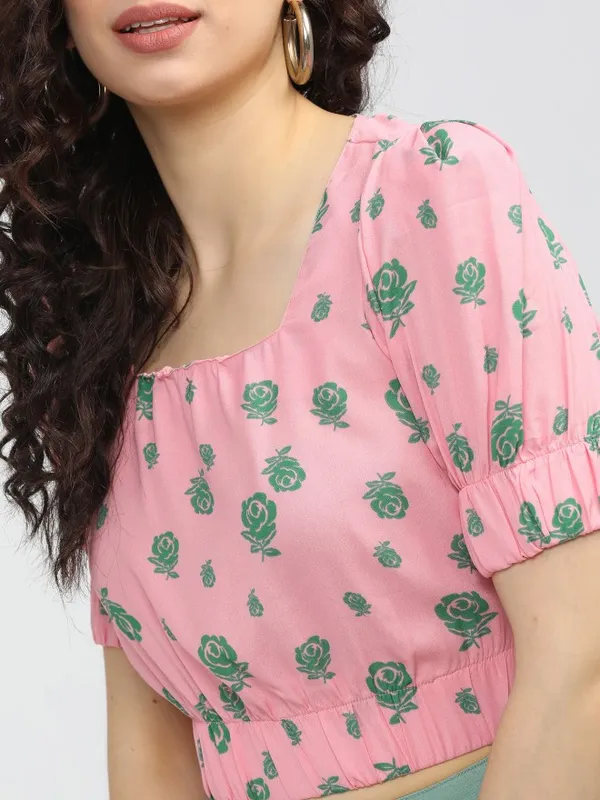  Tokyo Talkies Women Pink Printed Regular Tops