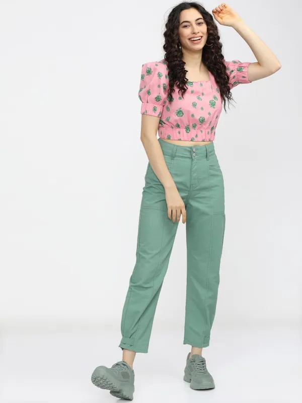  Tokyo Talkies Women Pink Printed Regular Tops