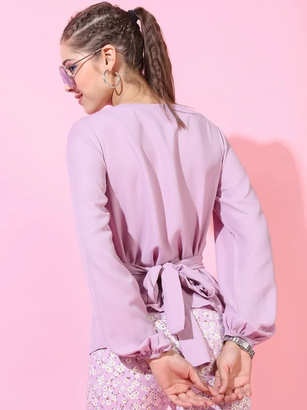  Tokyo Talkies Women Purple Solid Regular Tops