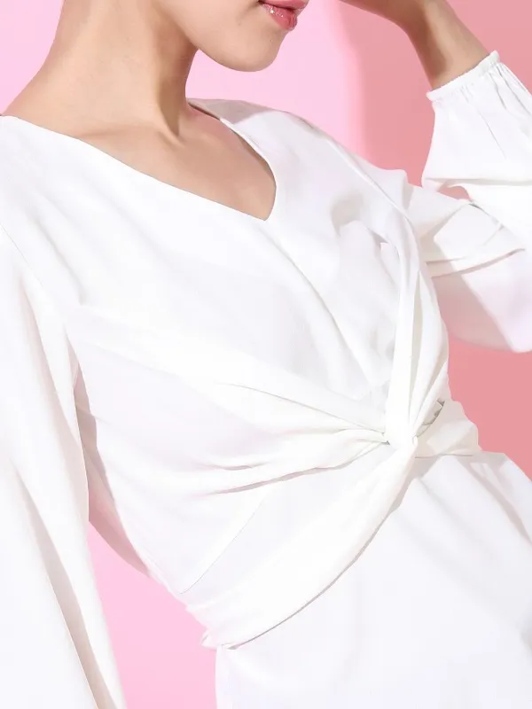  Tokyo Talkies Women White Solid Regular Tops