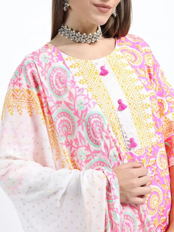  Vishudh Women Pink Printed Kurta Sets