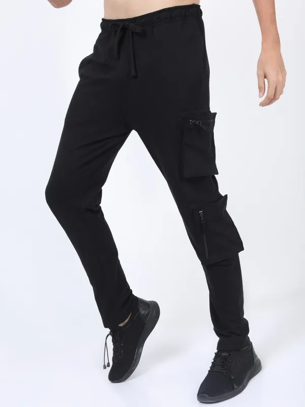  Highlander Men Black Slim Fit Track Pants