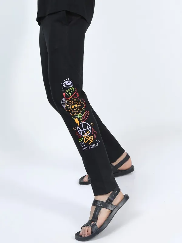  Ketch Men Black Slim Fit Track Pants