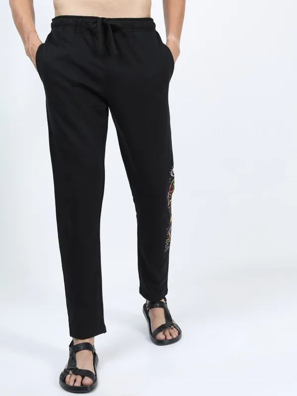  Ketch Men Black Slim Fit Track Pants