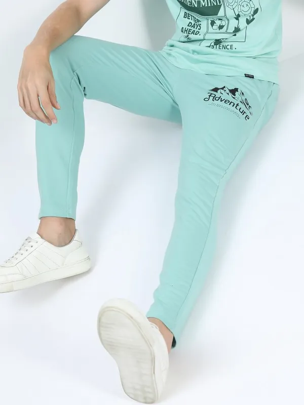  Ketch Men Green Slim Fit Track Pants