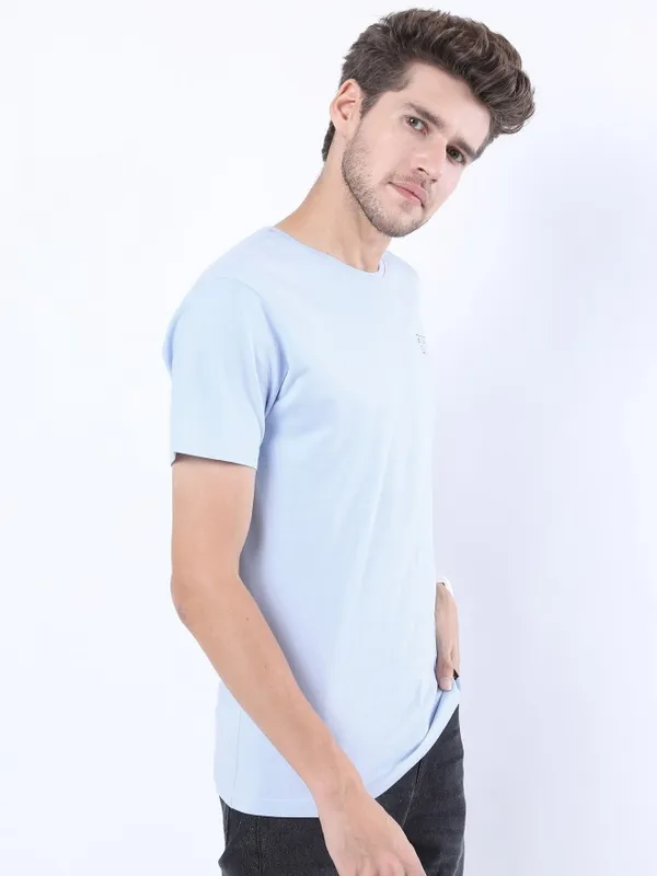  Ketch Men Blue Printed Round Neck T-Shirts
