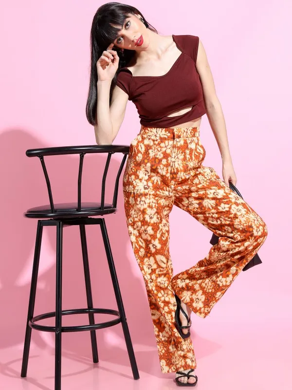  Tokyo Talkies Women Maroon Solid Fitted Tops